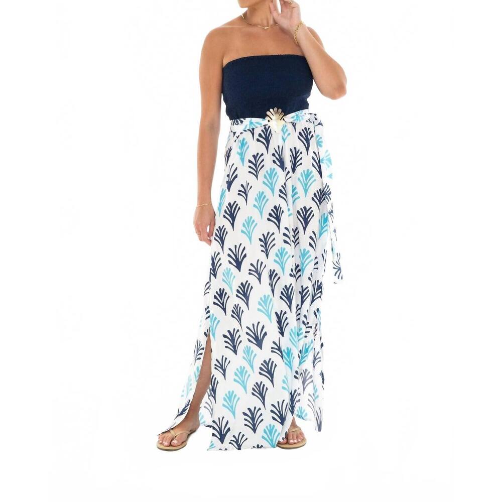 NEW ROMI THE BRAND seaweed maxi dress in blue